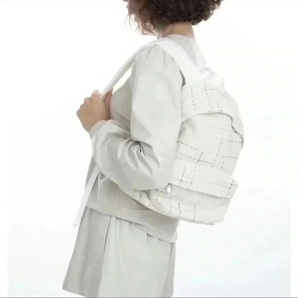 NWT Generation Love Backpack Cream Windowpane Mini Backpack